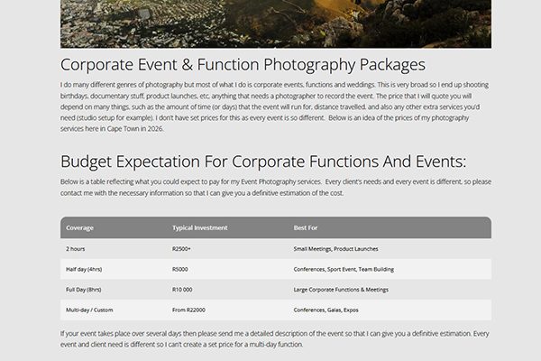 photography prices 2026